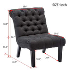 Fauteuil d'appoint Andeworld pour chambre ou salon, fauteuil lounge capitonné avec pieds en bois et revêtement en lin