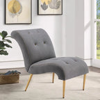 Fauteuil d'appoint Andeworld pour chambre ou salon, fauteuil lounge capitonné avec pieds en bois et revêtement en lin
