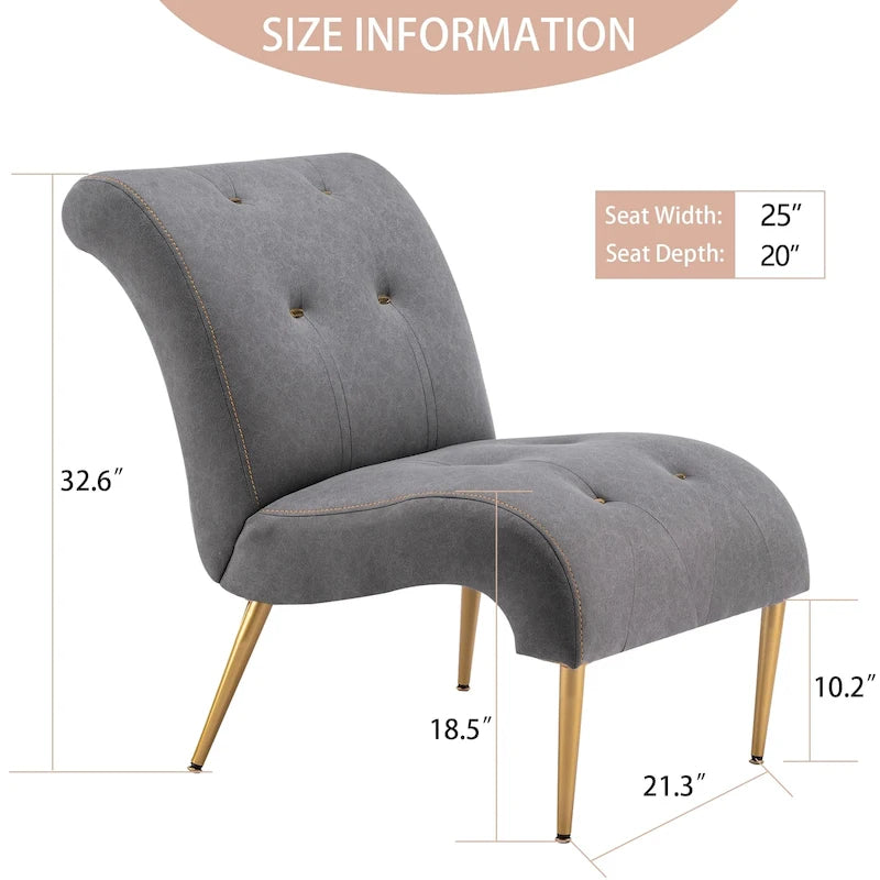 Fauteuil d'appoint Andeworld pour chambre ou salon, fauteuil lounge capitonné avec pieds en bois et revêtement en lin