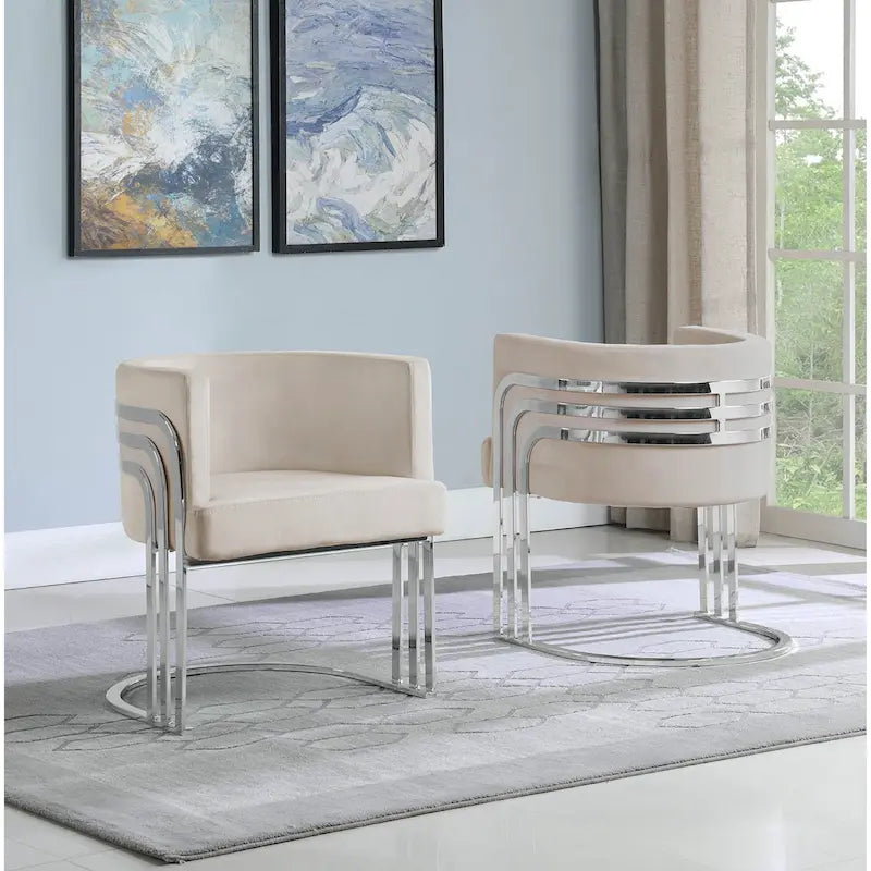 Fauteuils d'appoint de qualité supérieure avec base chromée (à l'unité)