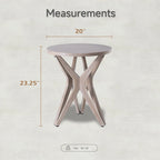 Table d'appoint ronde COZAYH, style ferme moderne, plateau vieilli et piètement assorti. Idéale pour une déco bohème ou une maison de campagne moderne.