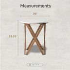 Table d'appoint ronde COZAYH, style ferme moderne, plateau vieilli et piètement assorti. Idéale pour une déco bohème ou une maison de campagne moderne.