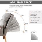 Fauteuil de salon décontracté en tissu souple avec dossier et pieds réglables, tabouret