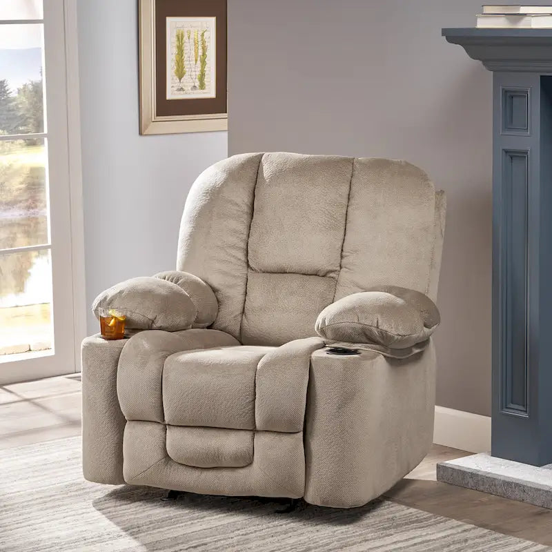 Fauteuil club inclinable à bascule en tissu Gannon de Christopher Knight Home