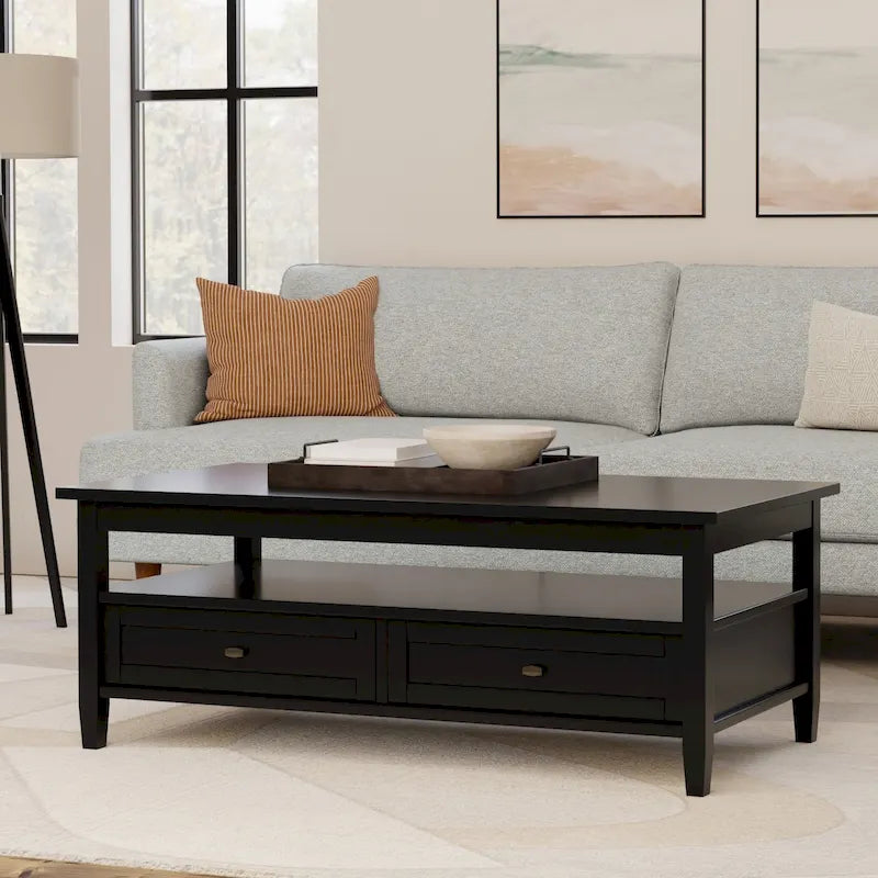 Table basse de style transitionnel en bois Norfolk de WYNDENHALL - 122 cm de large