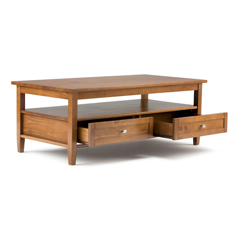 Table basse de style transitionnel en bois Norfolk de WYNDENHALL - 122 cm de large