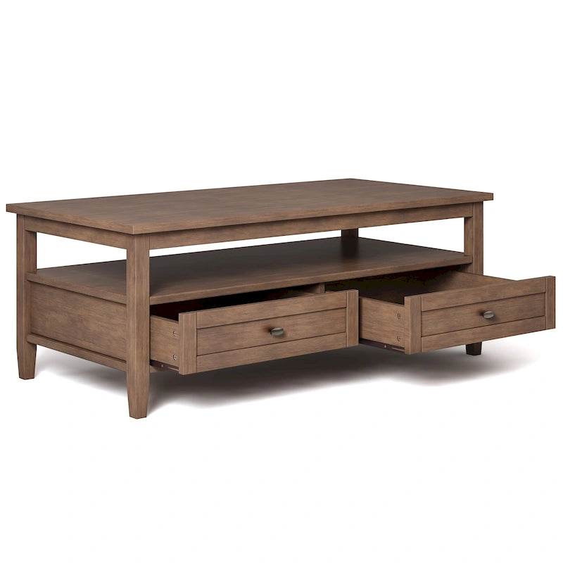 Table basse de style transitionnel en bois Norfolk de WYNDENHALL - 122 cm de large