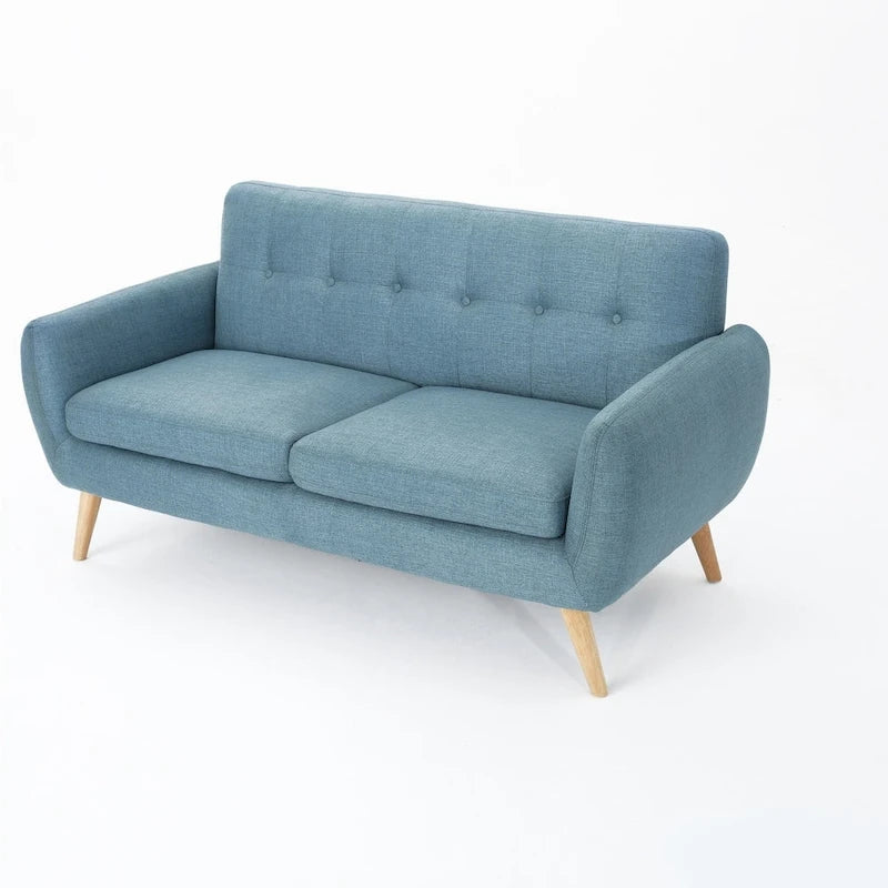 Canapé Josephine, style moderne du milieu du siècle, recouvert de tissu capitonné, par Christopher Knight Home