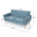 Canapé Josephine, style moderne du milieu du siècle, recouvert de tissu capitonné, par Christopher Knight Home