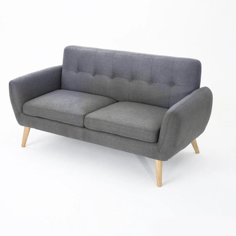Canapé Josephine, style moderne du milieu du siècle, recouvert de tissu capitonné, par Christopher Knight Home