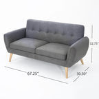 Canapé Josephine, style moderne du milieu du siècle, recouvert de tissu capitonné, par Christopher Knight Home