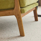 Fauteuil de loisirs avec dossier haut en bois massif et accoudoirs, fauteuil d'appoint