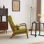 Fauteuil de loisirs avec dossier haut en bois massif et accoudoirs, fauteuil d'appoint