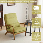 Fauteuil de loisirs avec dossier haut en bois massif et accoudoirs, fauteuil d'appoint
