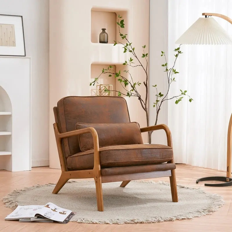 Fauteuil d'appoint rembourré de style moderne du milieu du siècle