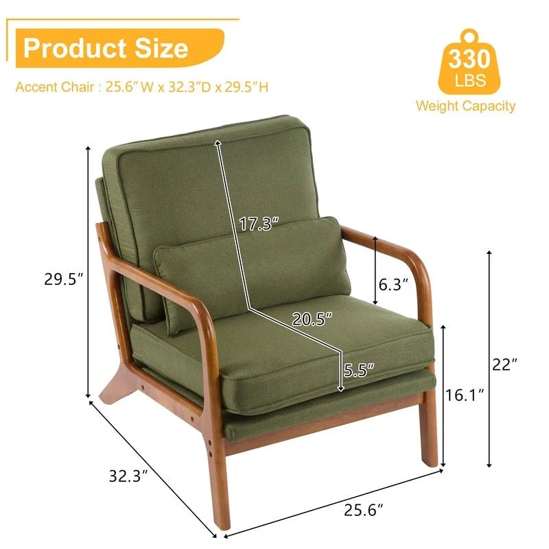 Fauteuil d'appoint rembourré de style moderne du milieu du siècle