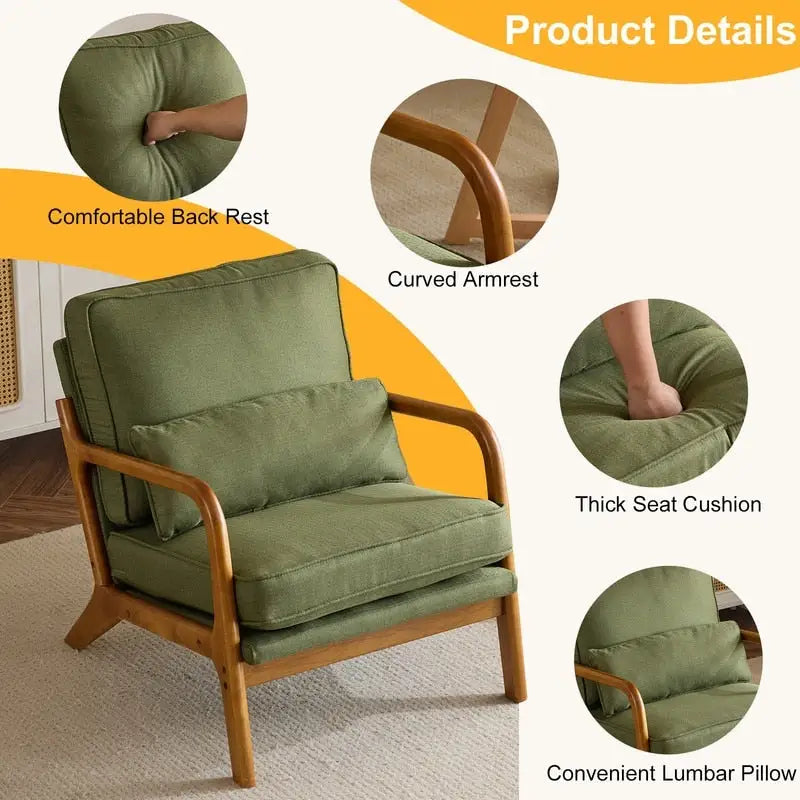Fauteuil d'appoint rembourré de style moderne du milieu du siècle
