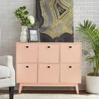 Armoire de rangement 6 portes Simple Living Jamie, style moderne du milieu du siècle