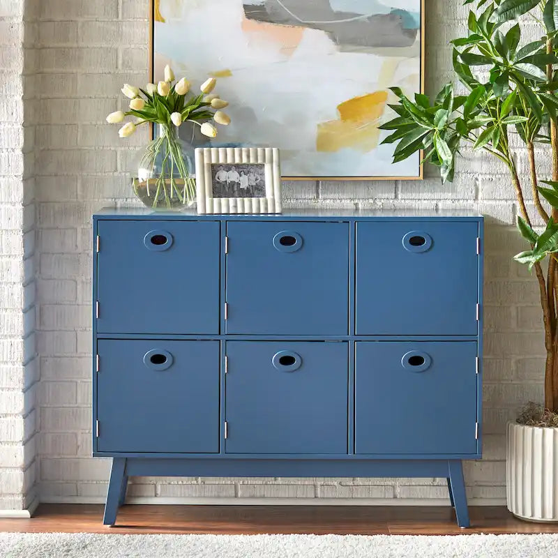 Armoire de rangement 6 portes Simple Living Jamie, style moderne du milieu du siècle