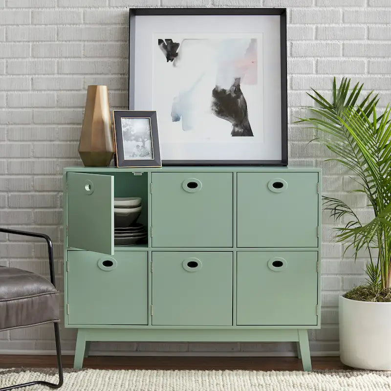 Armoire de rangement 6 portes Simple Living Jamie, style moderne du milieu du siècle