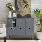 Armoire de rangement 6 portes Simple Living Jamie, style moderne du milieu du siècle