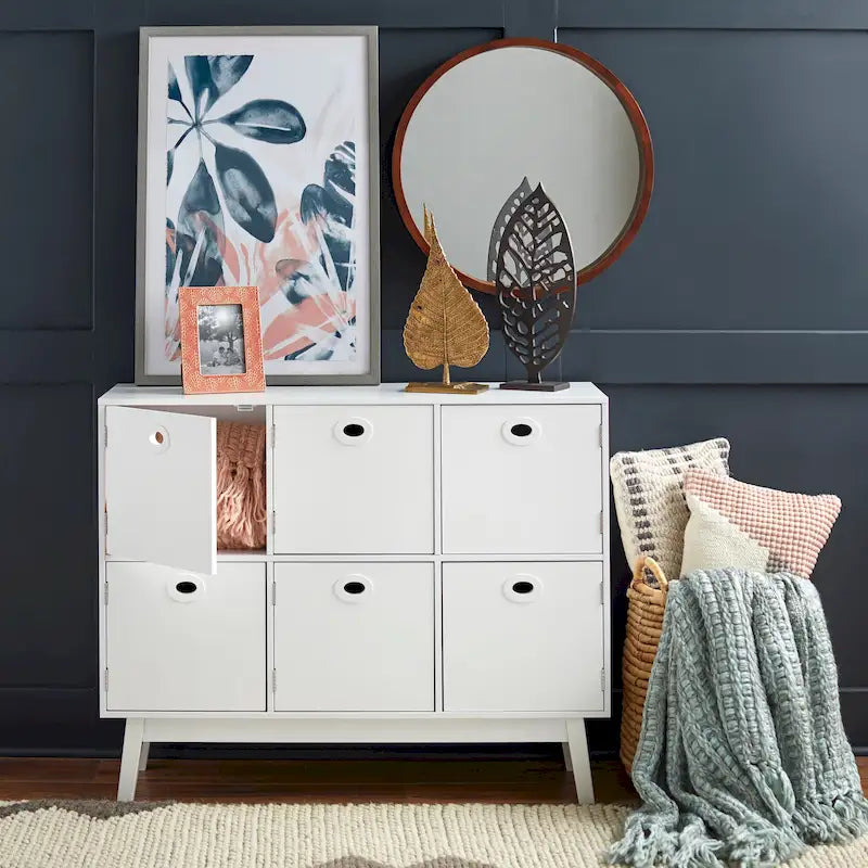 Armoire de rangement 6 portes Simple Living Jamie, style moderne du milieu du siècle