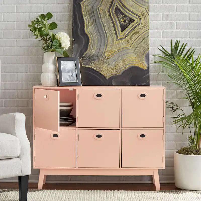 Armoire de rangement 6 portes Simple Living Jamie, style moderne du milieu du siècle