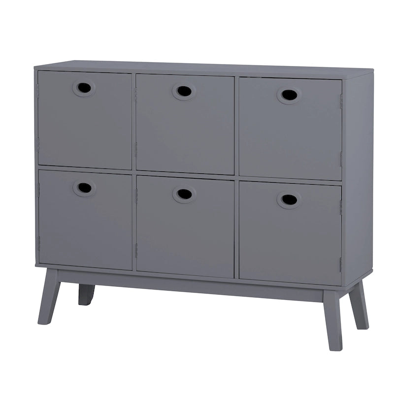 Armoire de rangement 6 portes Simple Living Jamie, style moderne du milieu du siècle