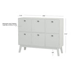 Armoire de rangement 6 portes Simple Living Jamie, style moderne du milieu du siècle