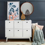 Armoire de rangement 6 portes Simple Living Jamie, style moderne du milieu du siècle