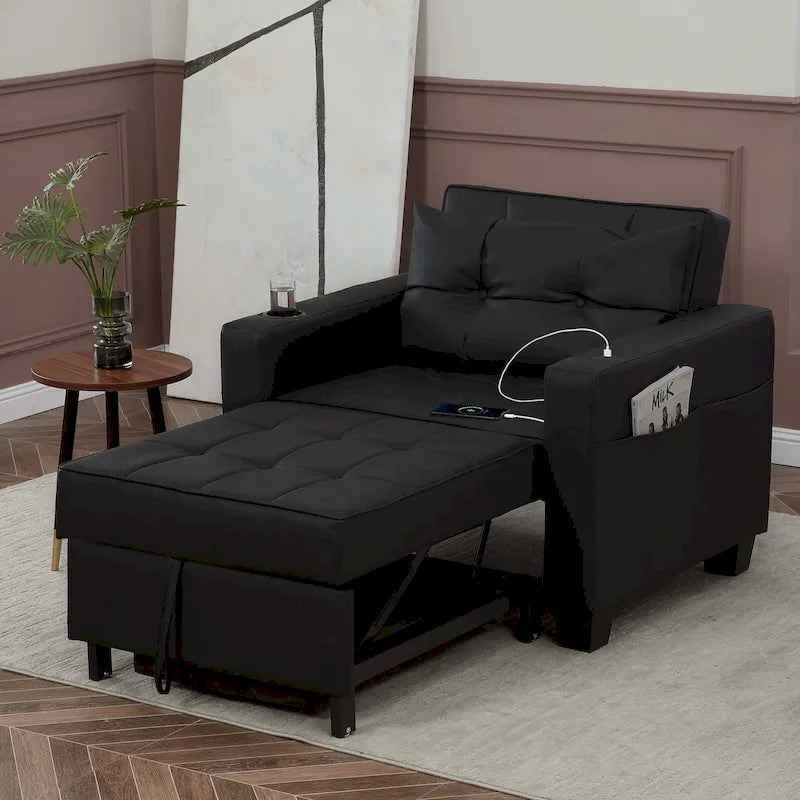 Fauteuil-lit futon convertible 3 en 1 pour salon