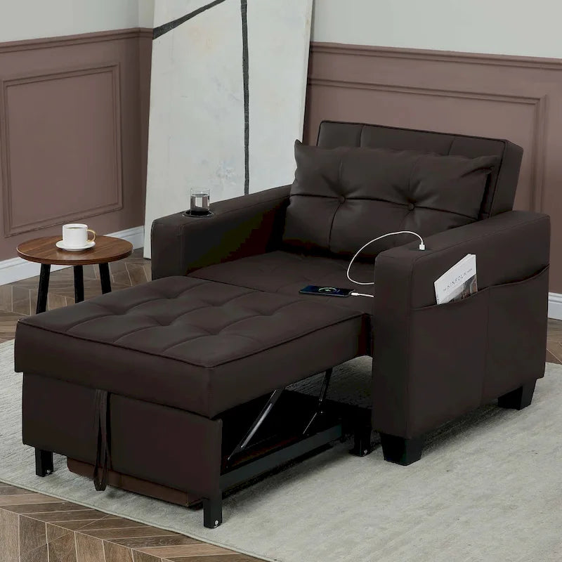 Fauteuil-lit futon convertible 3 en 1 pour salon