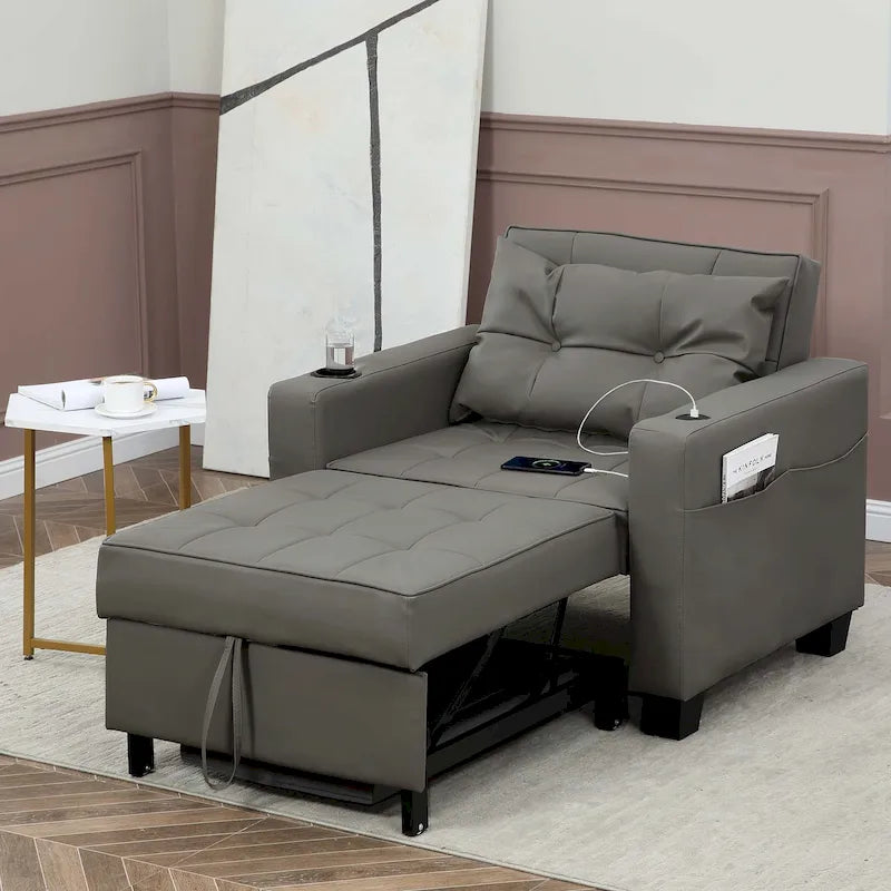 Fauteuil-lit futon convertible 3 en 1 pour salon