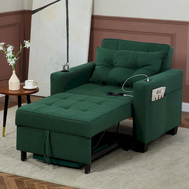 Fauteuil-lit futon convertible 3 en 1 pour salon