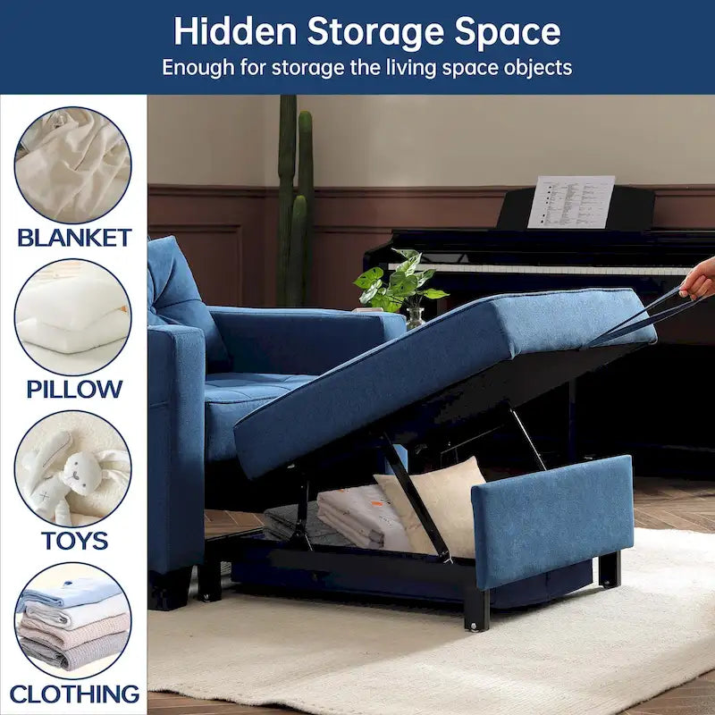 Fauteuil-lit futon convertible 3 en 1 pour salon