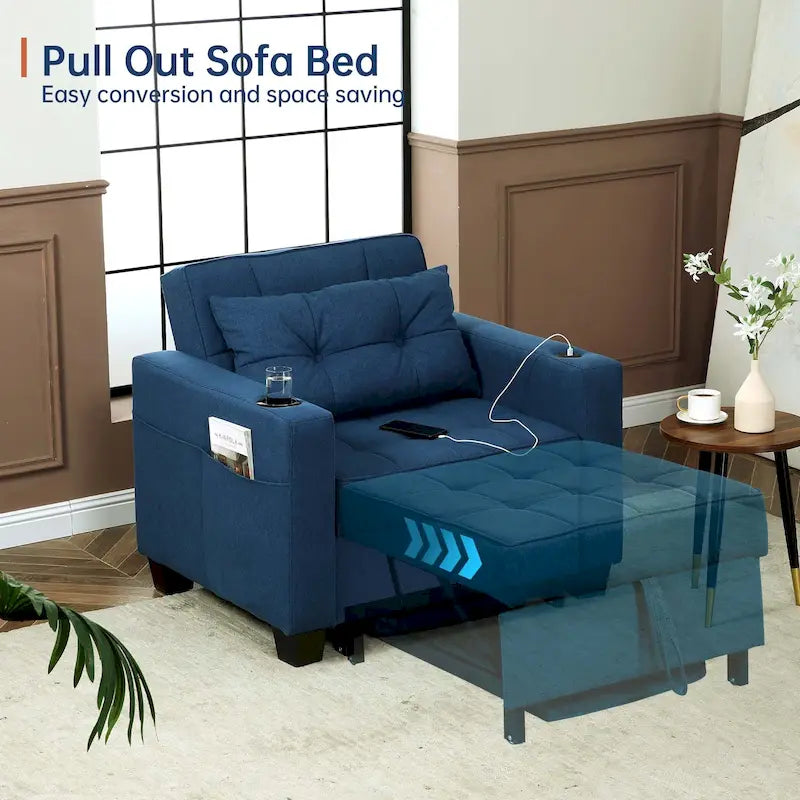 Fauteuil-lit futon convertible 3 en 1 pour salon