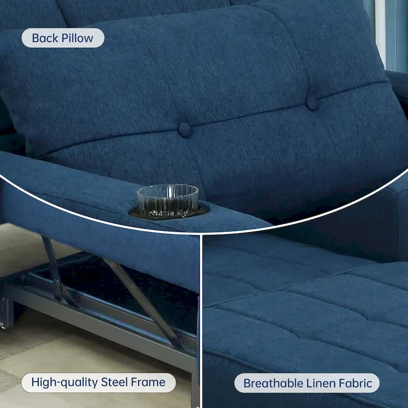 Fauteuil-lit futon convertible 3 en 1 pour salon