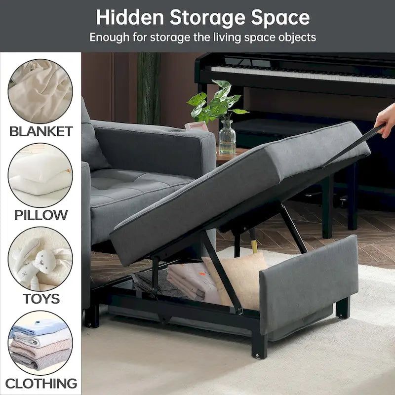 Fauteuil-lit futon convertible 3 en 1 pour salon