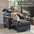 Fauteuil-lit futon convertible 3 en 1 pour salon