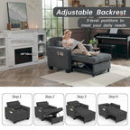 Fauteuil-lit futon convertible 3 en 1 pour salon