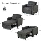Fauteuil-lit futon convertible 3 en 1 pour salon