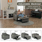 Fauteuil-lit futon convertible 3 en 1 pour salon