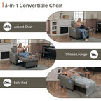 Fauteuil-lit futon convertible 3 en 1 pour salon