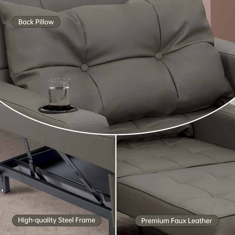 Fauteuil-lit futon convertible 3 en 1 pour salon