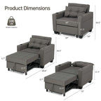 Fauteuil-lit futon convertible 3 en 1 pour salon