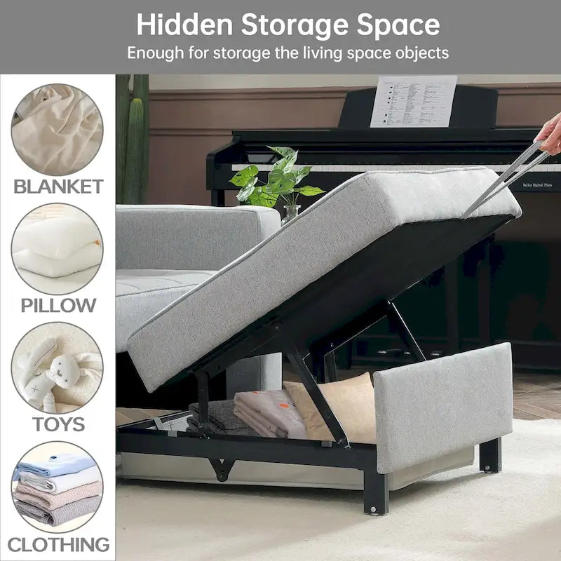Fauteuil-lit futon convertible 3 en 1 pour salon