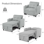 Fauteuil-lit futon convertible 3 en 1 pour salon
