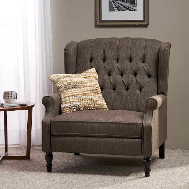 Fauteuil inclinable à dossier capitonné surdimensionné Apaloosa en tissu, par Christopher Knight Home