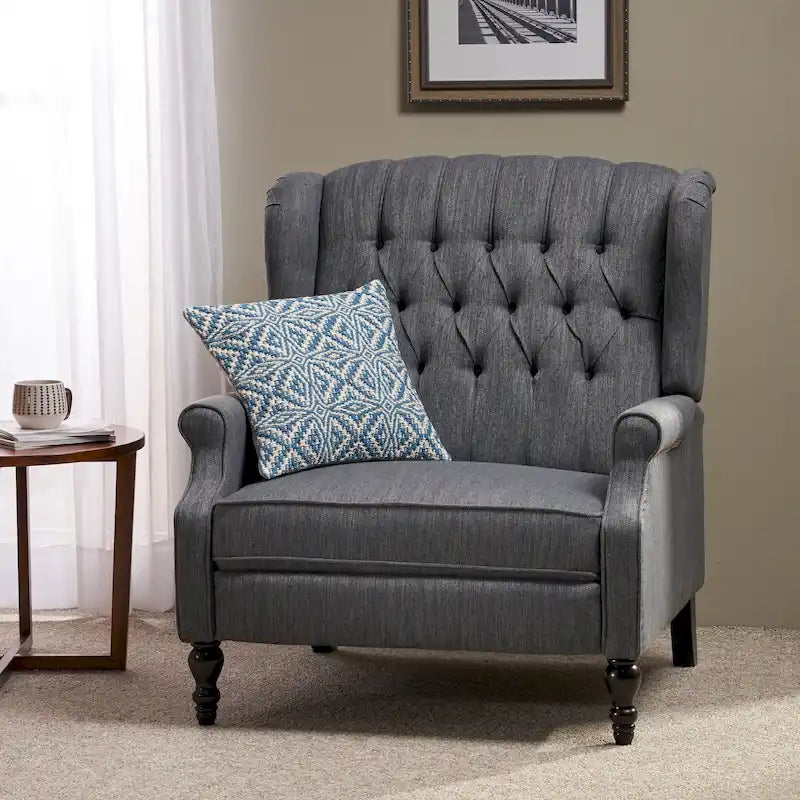 Fauteuil inclinable à dossier capitonné surdimensionné Apaloosa en tissu, par Christopher Knight Home