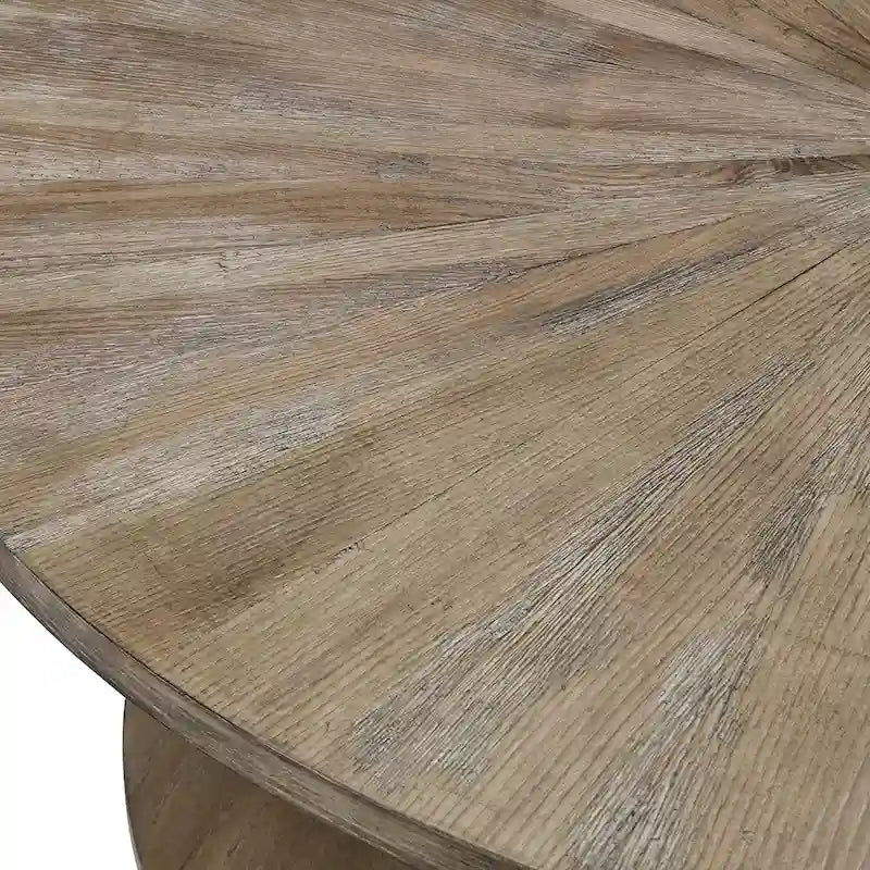 Table basse ronde avec rangement en bois massif